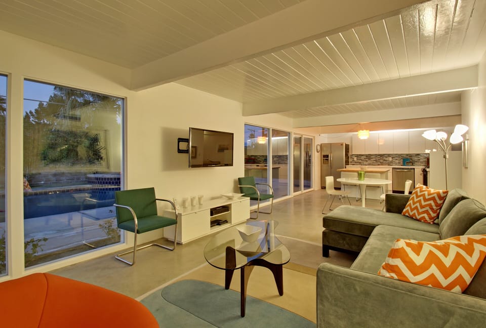 Living room looking all the way to the kitchen