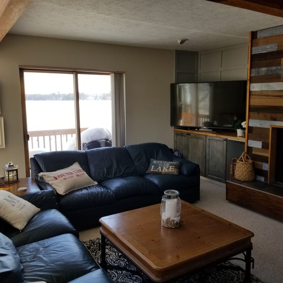 Living room with access to upper deck