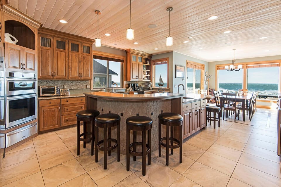 Large kitchen with seating for 20
