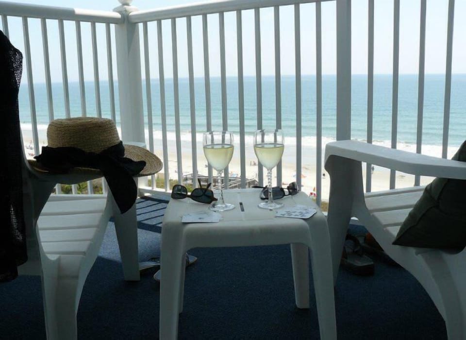 Your balcony awaits!  Total relaxation at our SeaWatch oceanfront condo!
