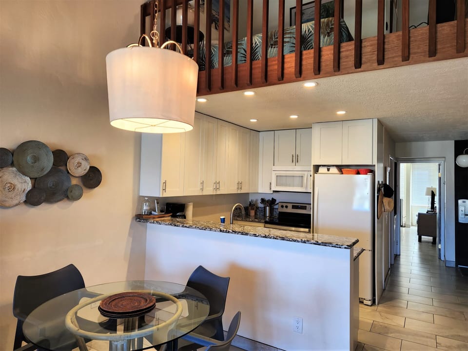 Dining and Kitchen area, with Loft above