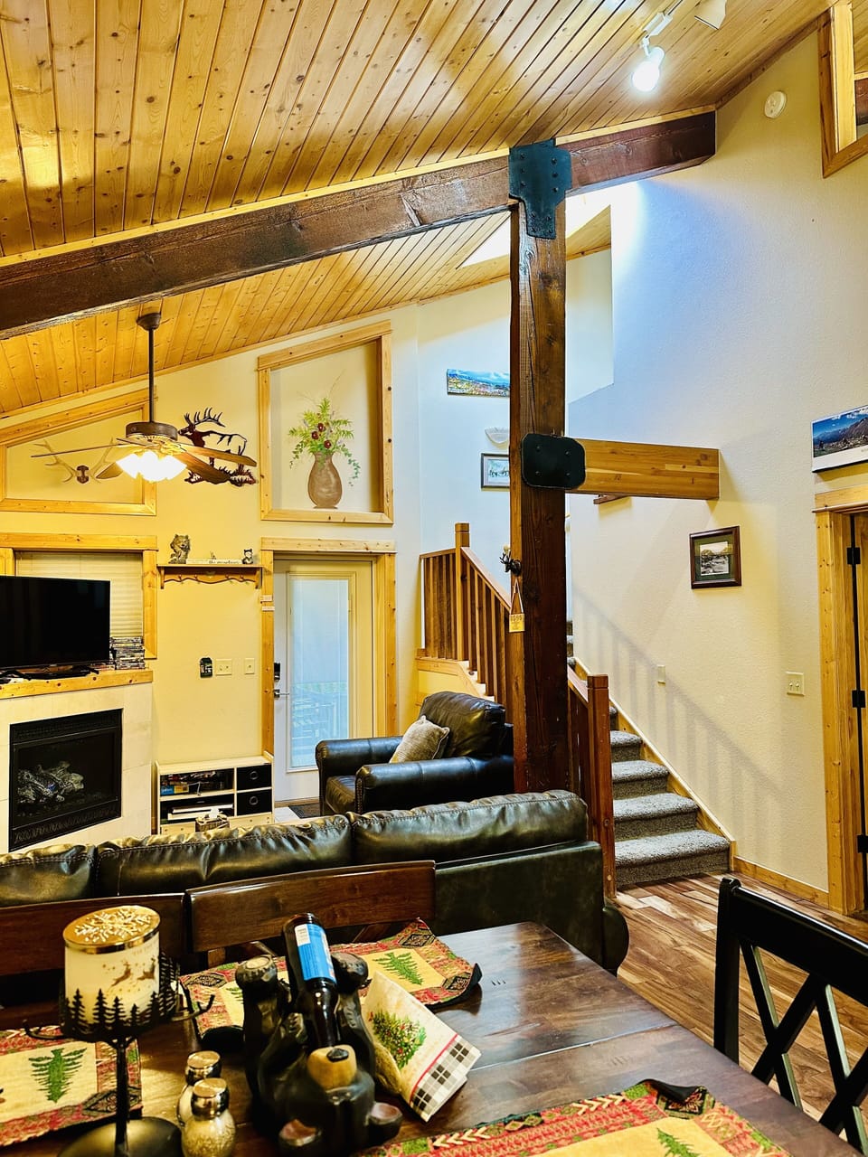 Living room and kitchen area