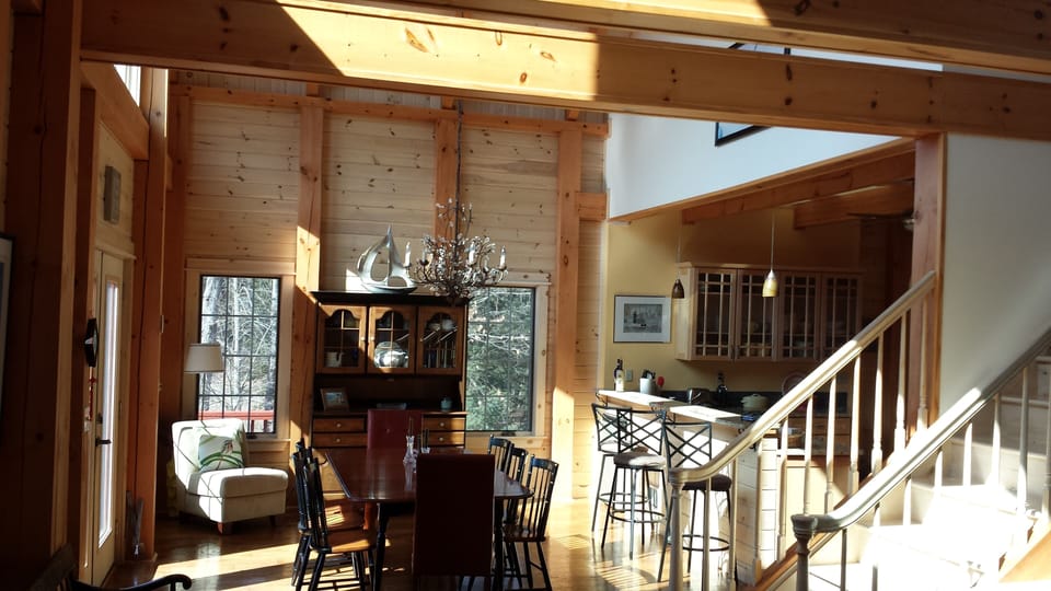 Main floor dining area and kitchen