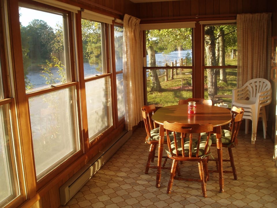 Sun room looking up river
