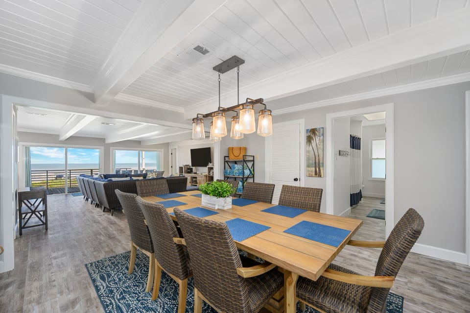 View from dining room toward the family room and Gulf views