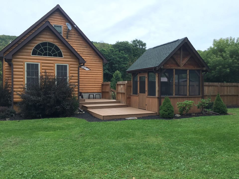 Back view with hot tub gazebo 