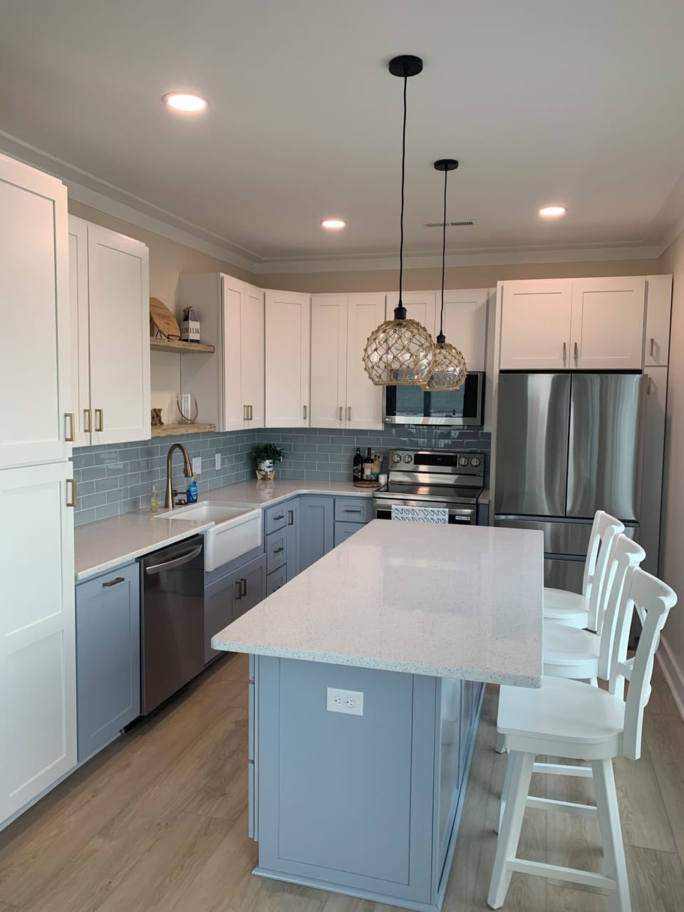 Well stocked kitchen with many cabinets and drawers also a pantry
