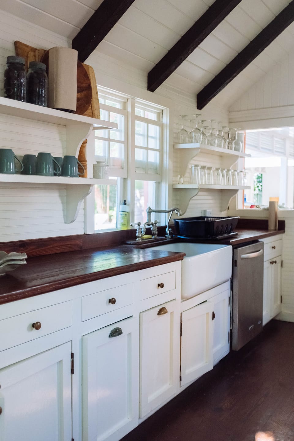 Farm sink and dishwasher