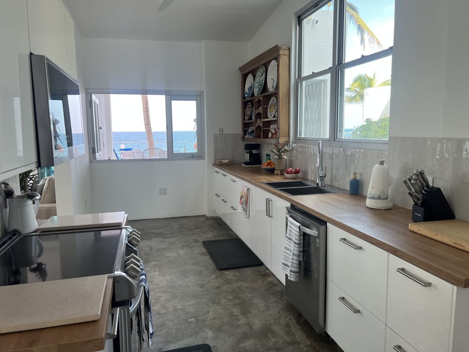 new kitchen with ocean view