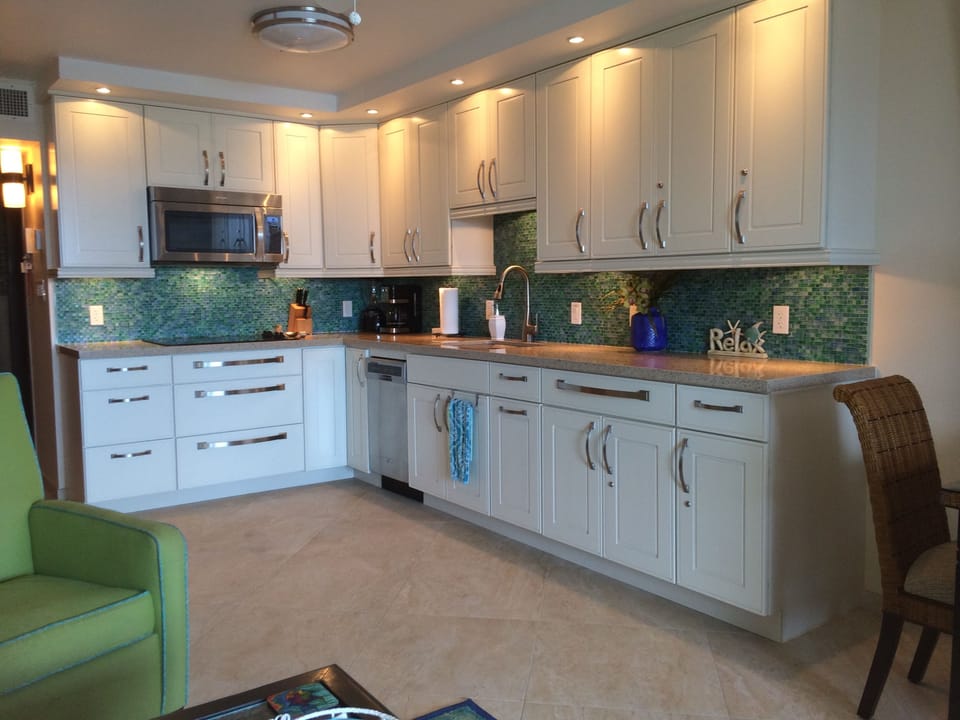 Fully equipped kitchen with stainless steel appliances