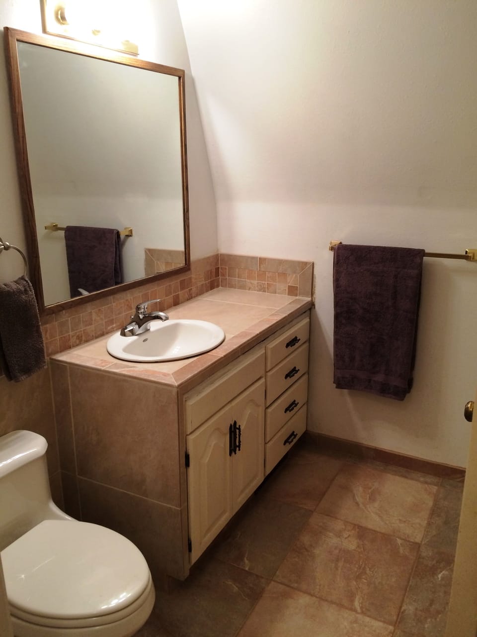 Upstairs bath with shower