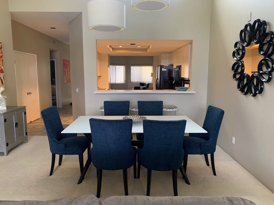 Dining area with plenty of room for family dinners, game playing and relaxing