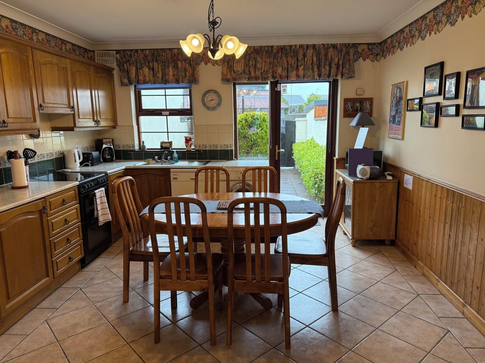 View of back garden from inside kitchen