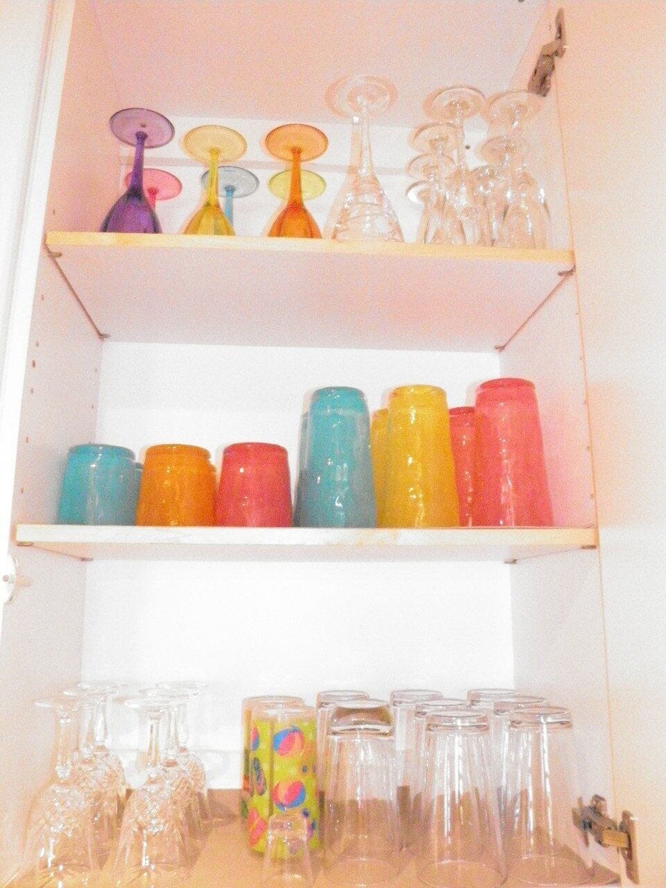 Well stocked with plenty of glass wear for use in the condo and by the pool