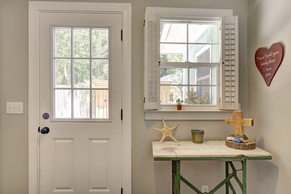 Welcoming side entrance