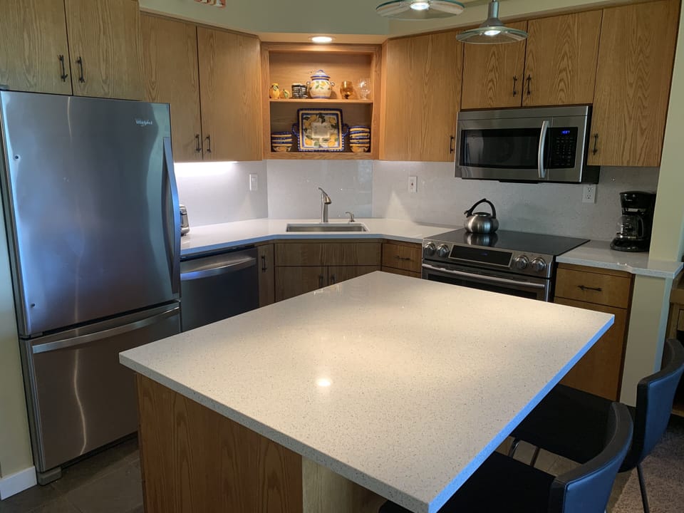 Spacious kitchen with new countertops