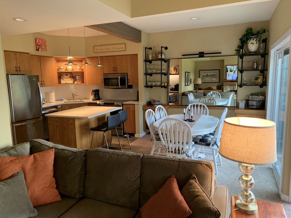 Kitchen and dinning from living room