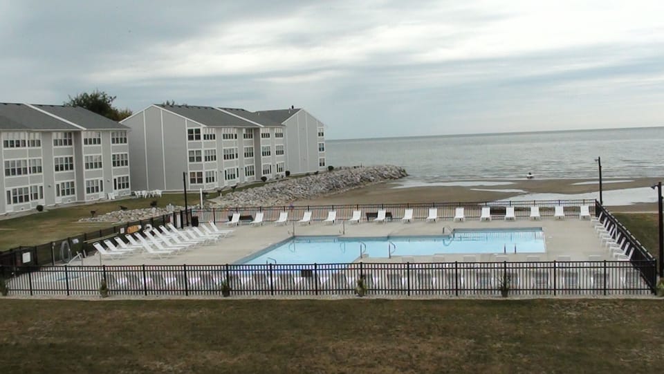 Plenty of chairs for the pool and beach area.