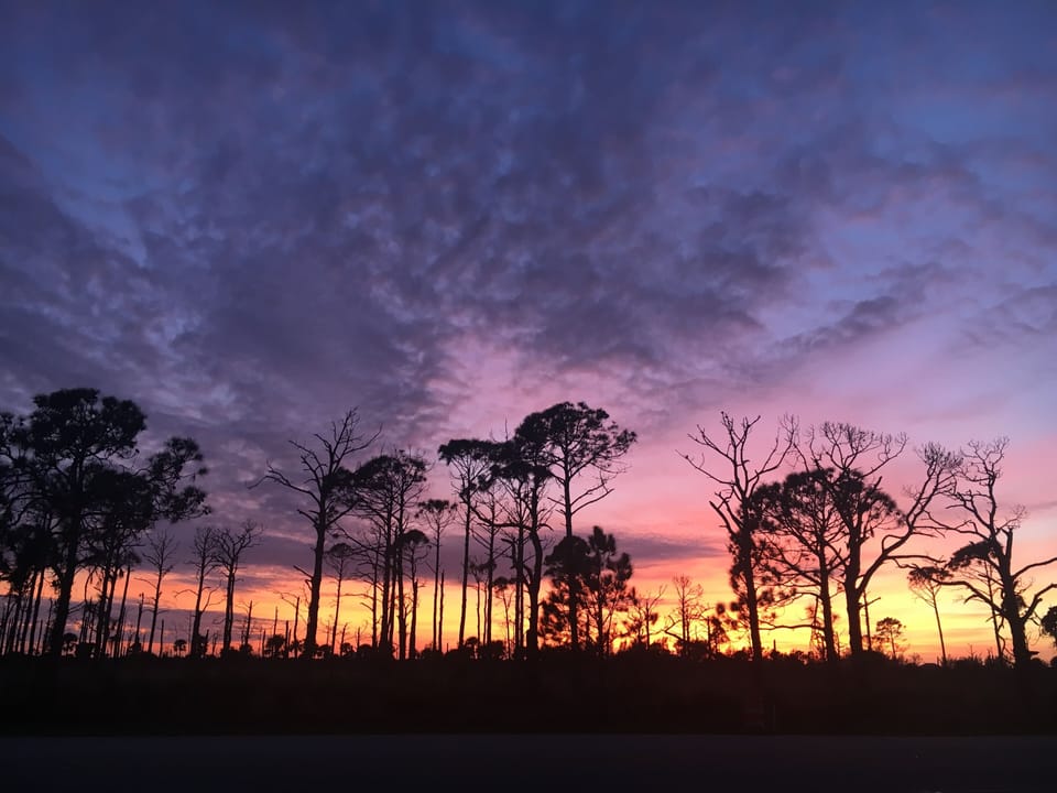 One of the many gorgeous sunsets visible from the frontdoor.