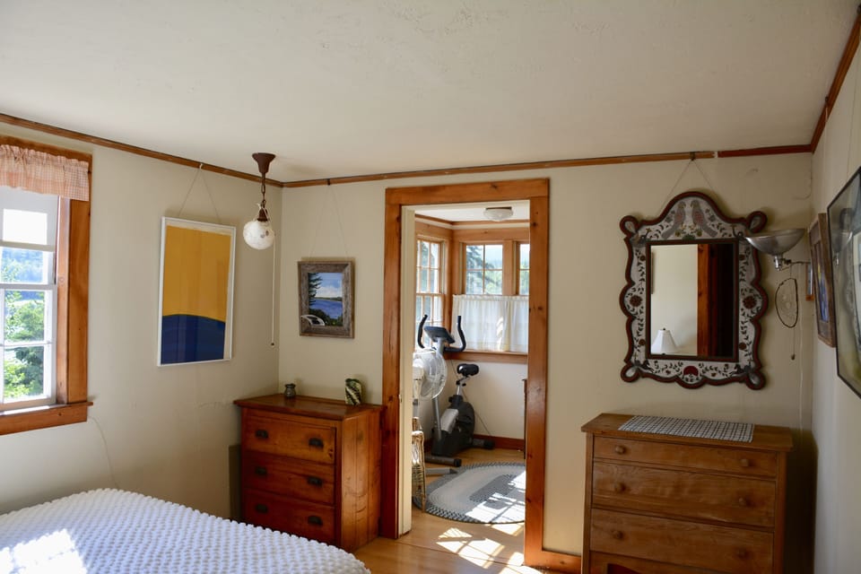 Rear bedroom with private dressing room, northwest corner
