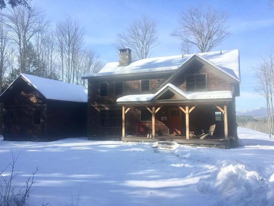 front of house in winter