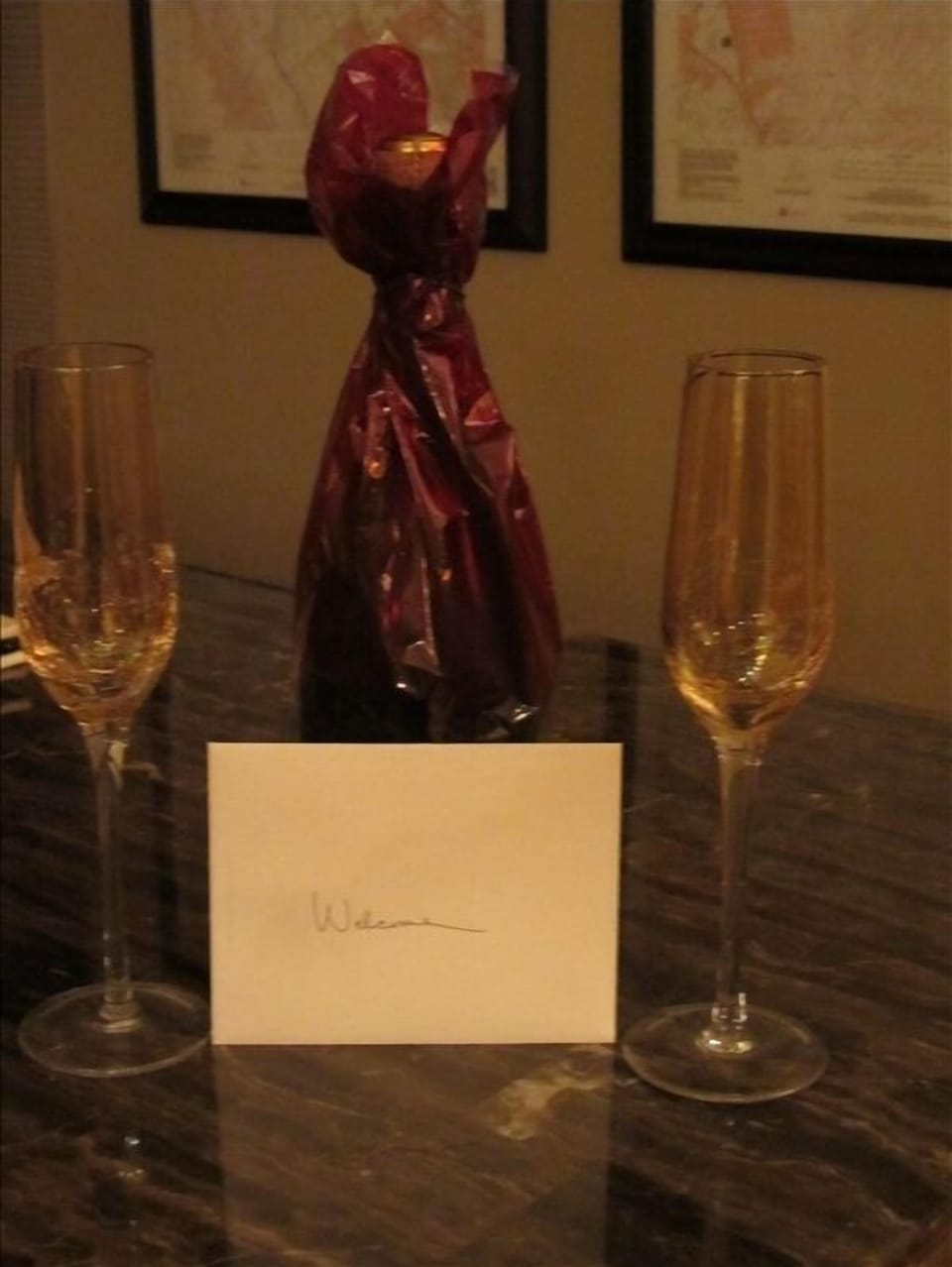 Complimentary bottle of Kir Royal Champagne from Las Cruces St Claire Winery.