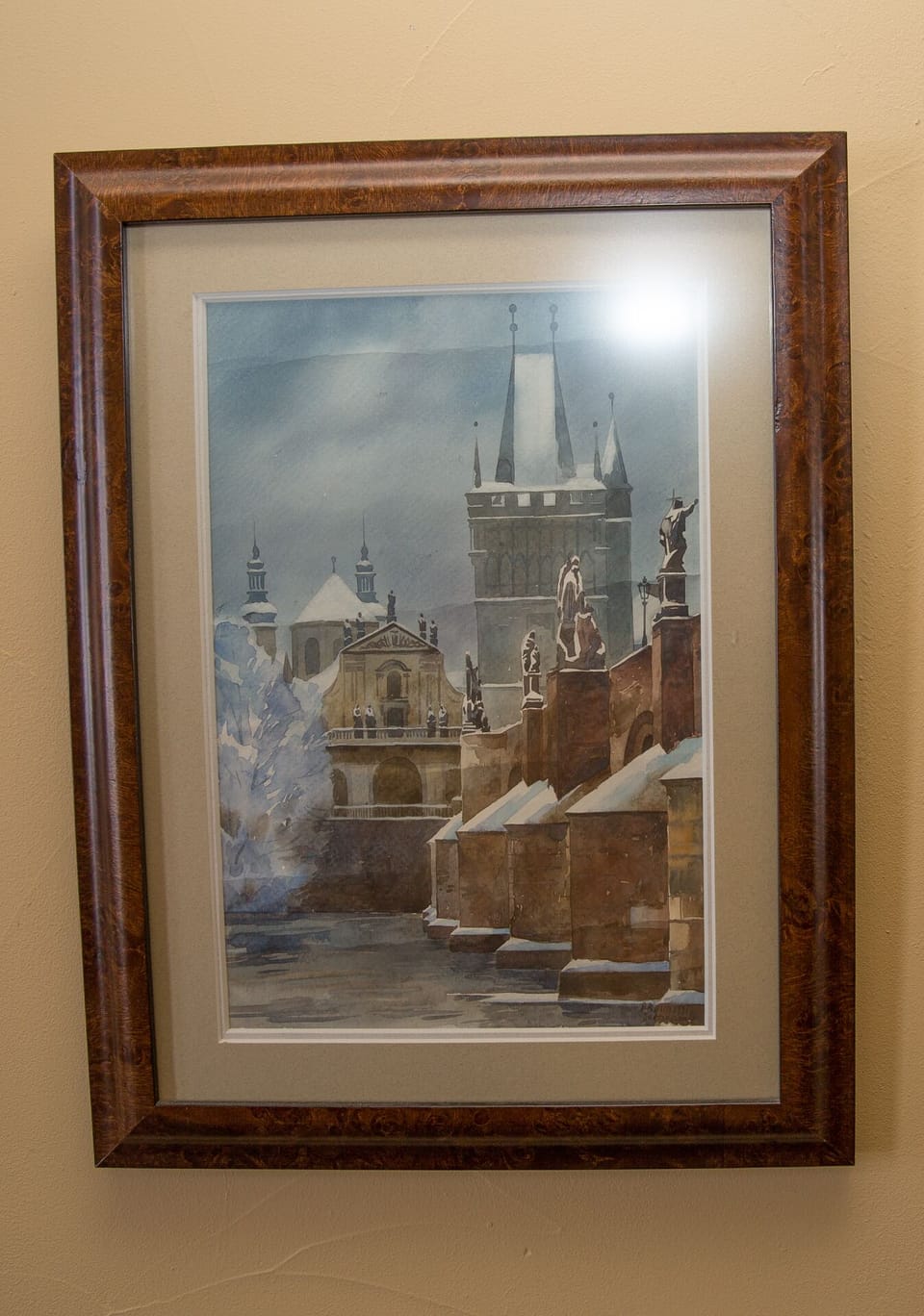 Watercolor of St. Charles Bridge from our life in Prague