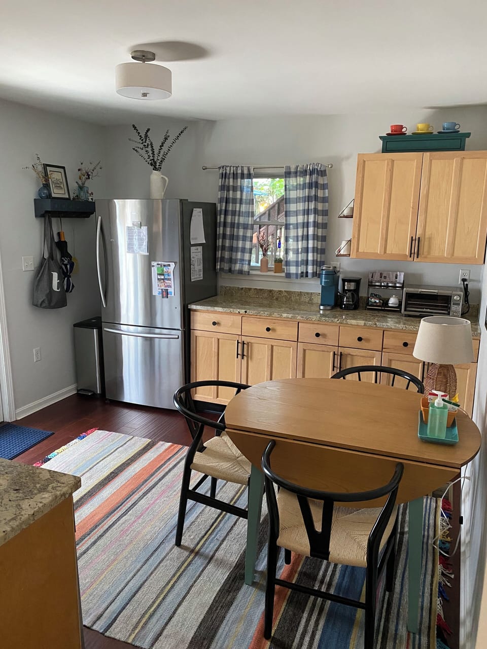 Fully-equipped kitchen: cookware, utensils, dishes, coffee, tea, cream, sugar…