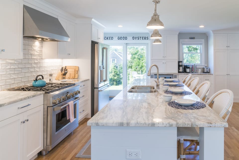 Kitchen opens out to patio