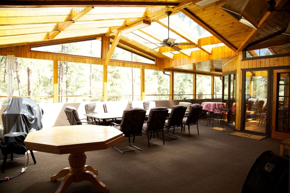 Nice covered and open patio area off kitchen
