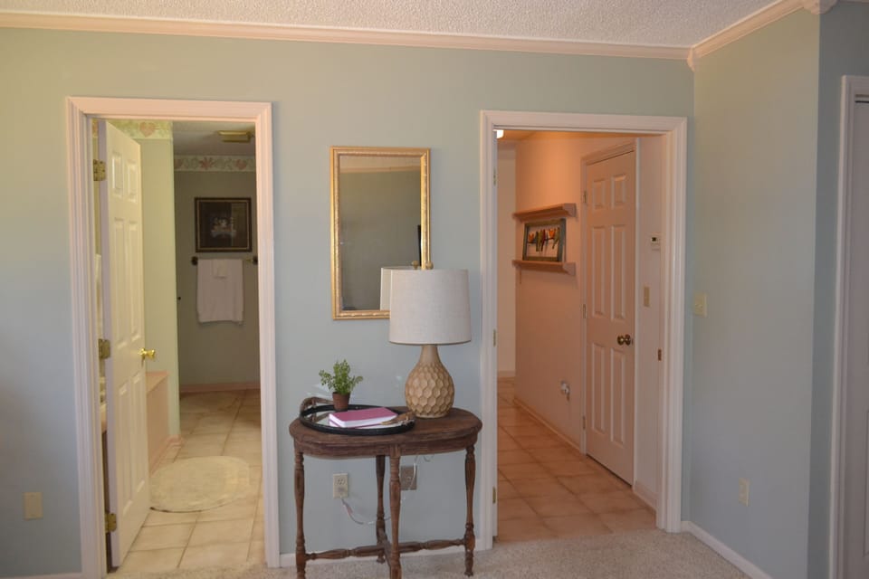 View from Master BR to hall and bath