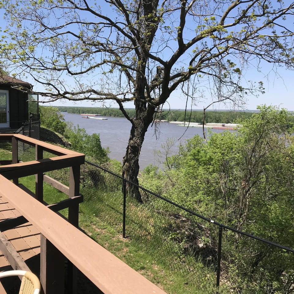 View of the Mississippi River from the deck.