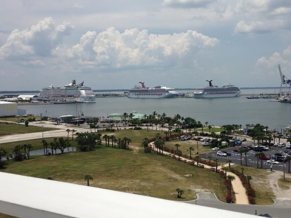 View of Cruise Ships from Port Canaveral's Space Coast Exploration Tower
