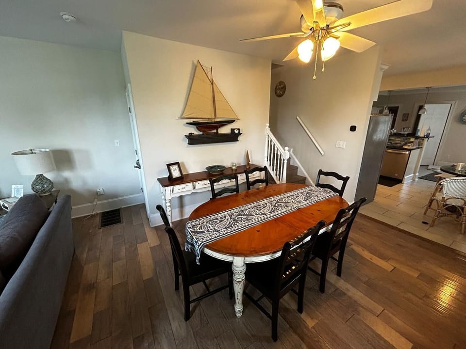 Large dining table.
