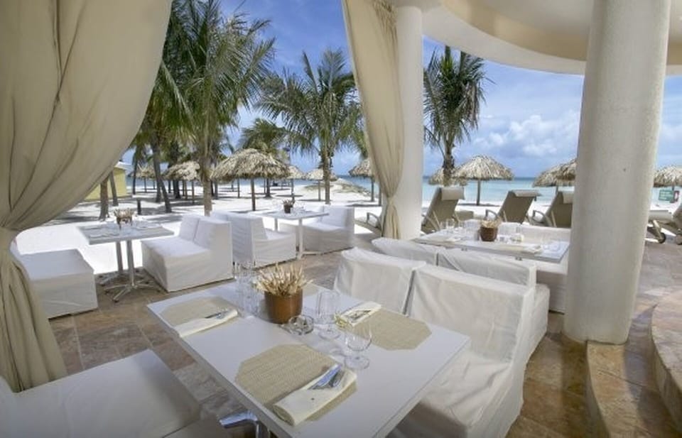 Beach dining.