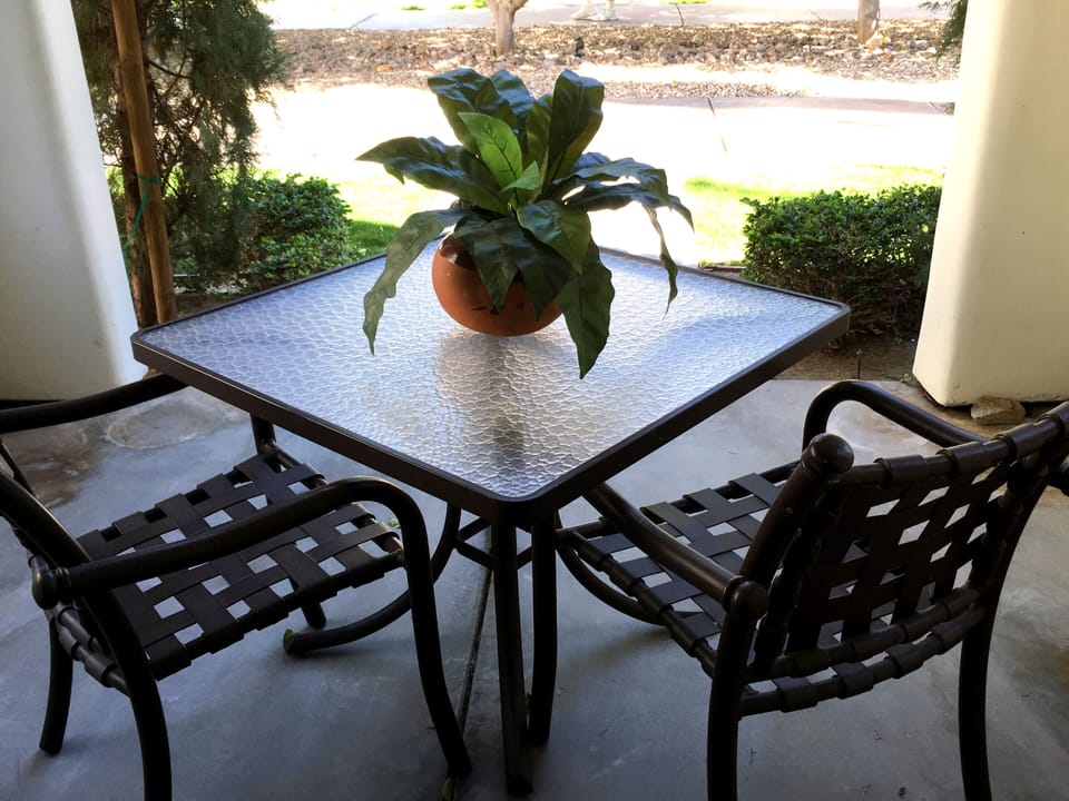 Each Master has it's own patio looking out to the mountains & fountain.