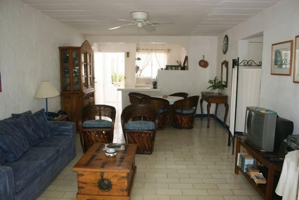 Living room and dining room