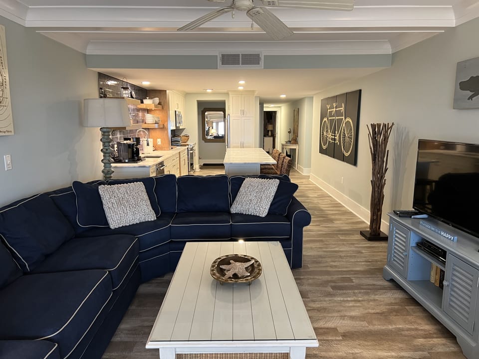 View from the front of the unit.  Please note the new floors and beams.