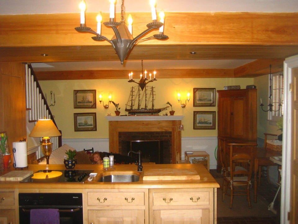 Kitchen Area with Family Room Behind
