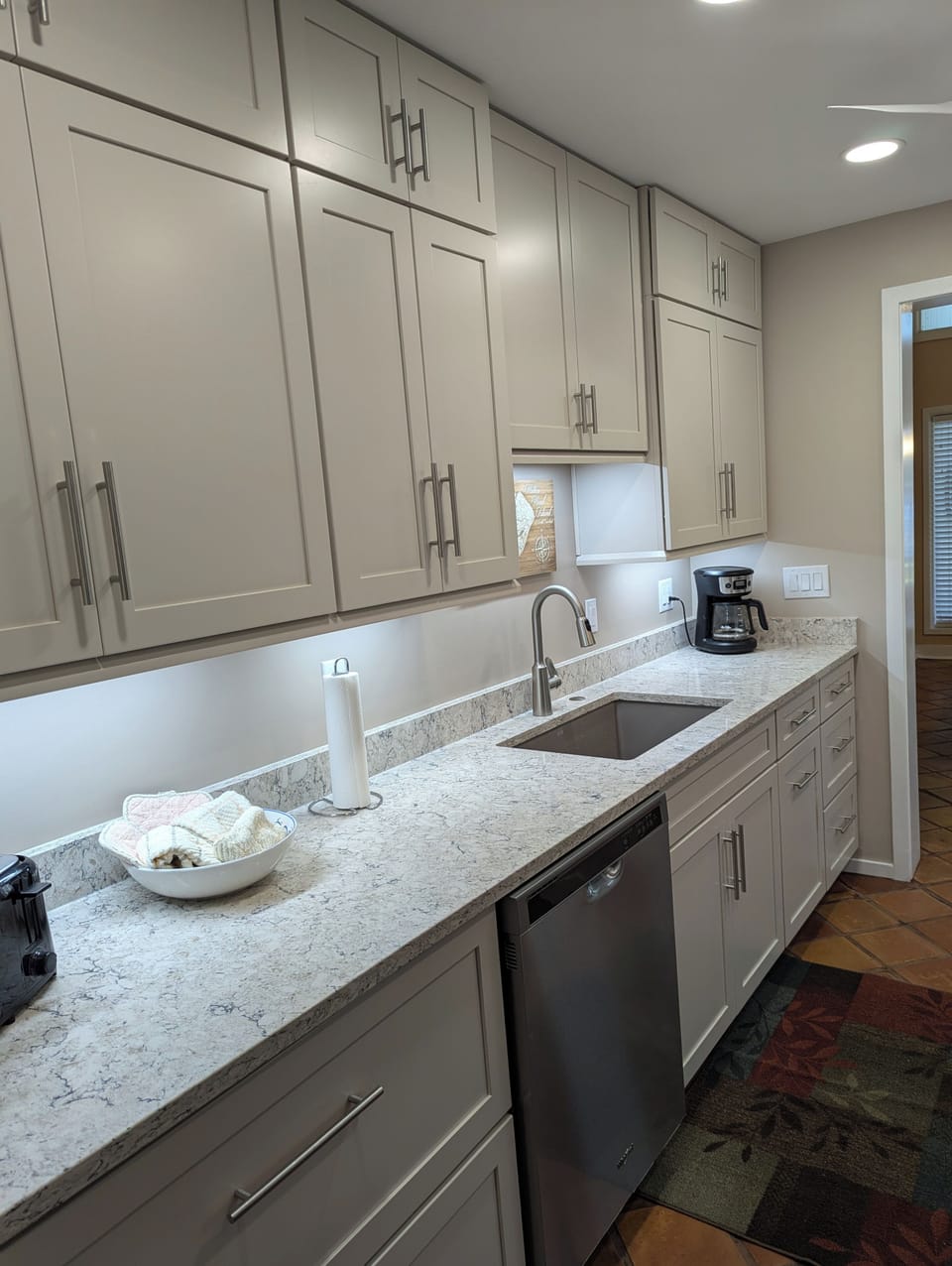 Starter set includes cloth towels, paper towels, dish & laundry soap