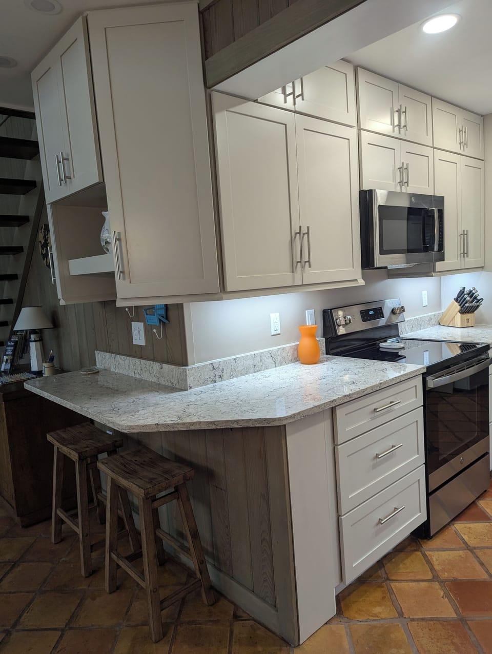 Large galley kitchen with lots of counter space