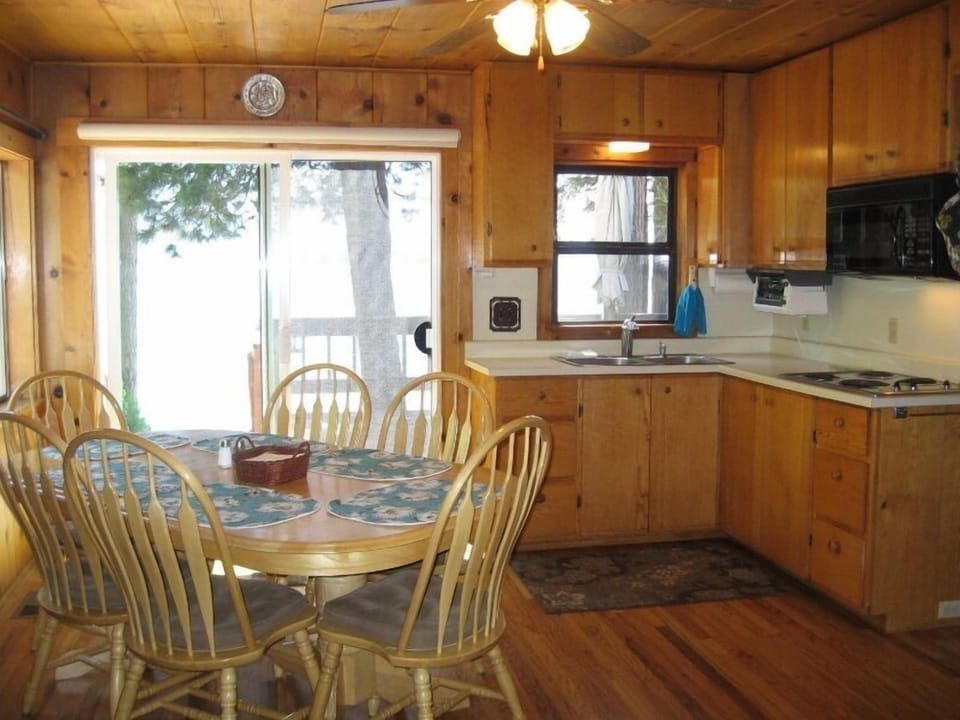 Convection oven sits over the cooktop plus propane BBQ on the deck