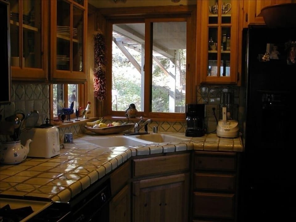 kitchen , looking out to the back yard