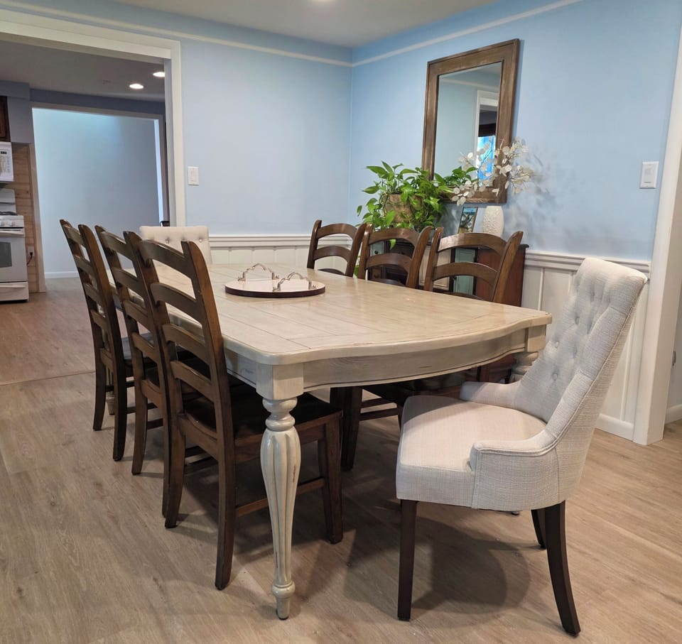 The formal dining room seats 8.