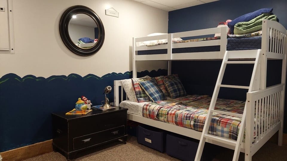 Twin over Full Bunk & PB Kids linens.