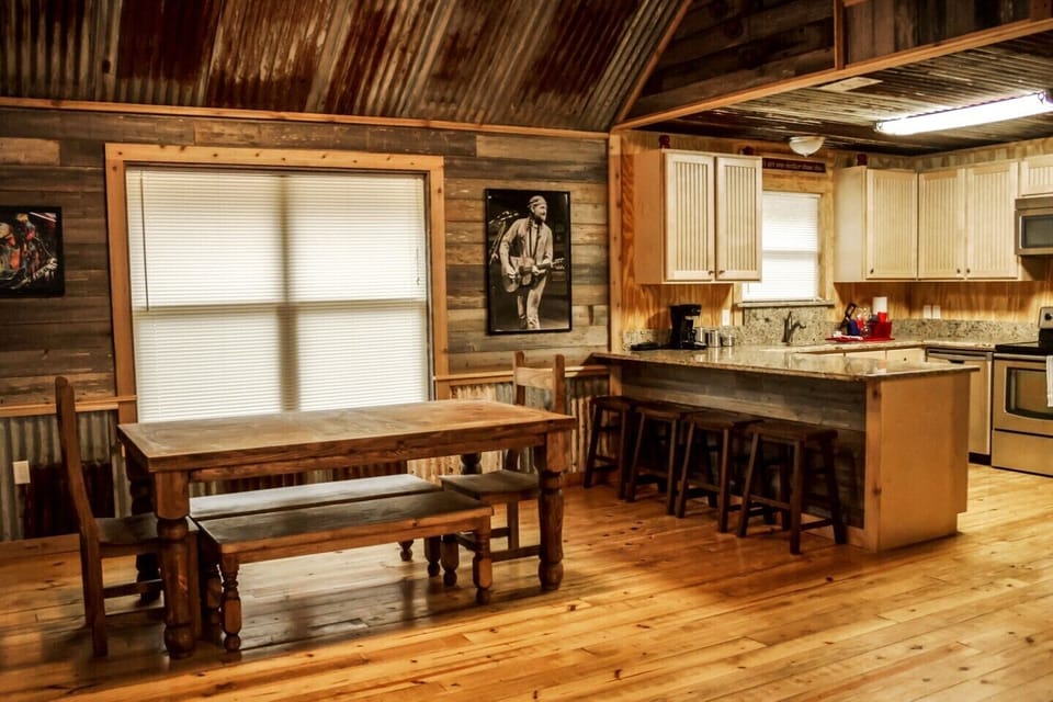 Dining Room - 30' Vaulted ceilings, wood floors and lots of room!