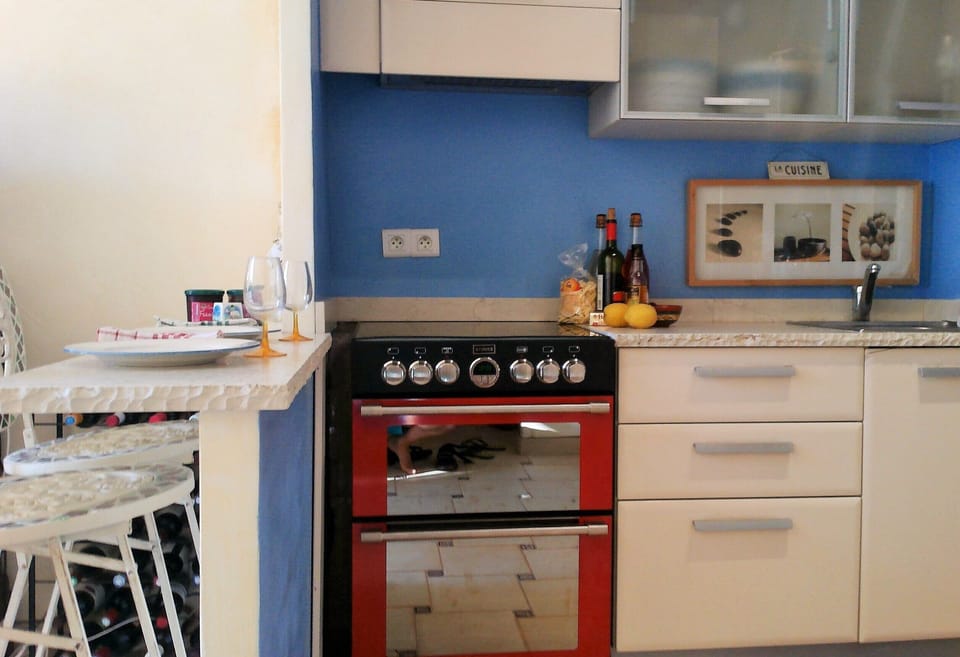 Newly remodeled kitchen with induction cooking.