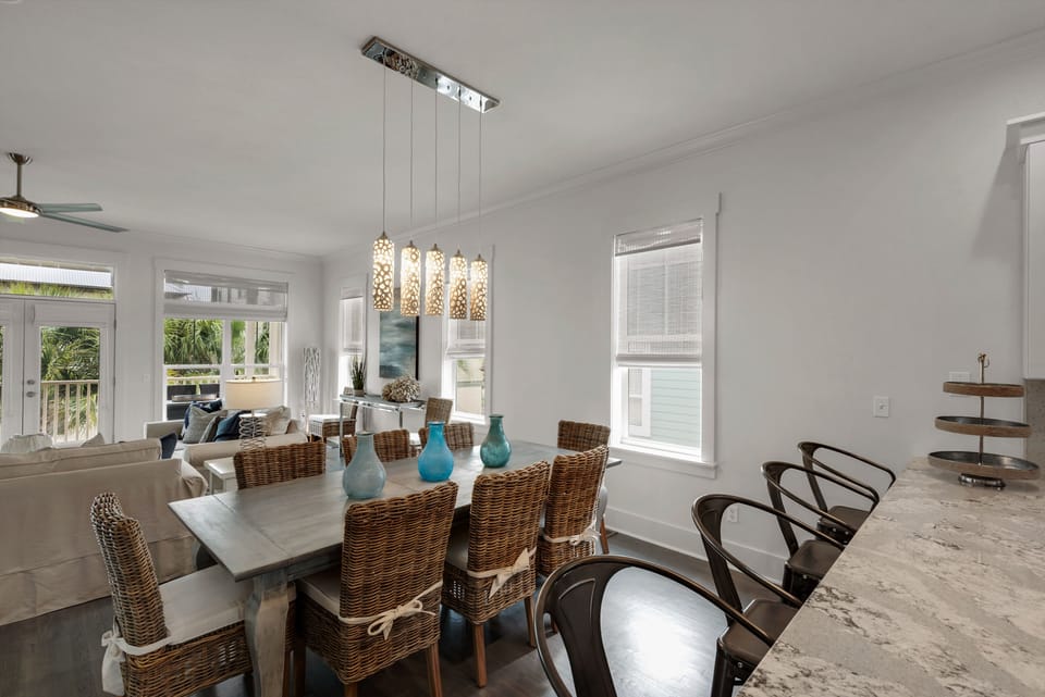 Dining Area:  the table seats 8 / seating for 4 at kitchen island