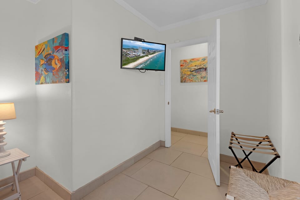 A bright and inviting bedroom on the first floor.