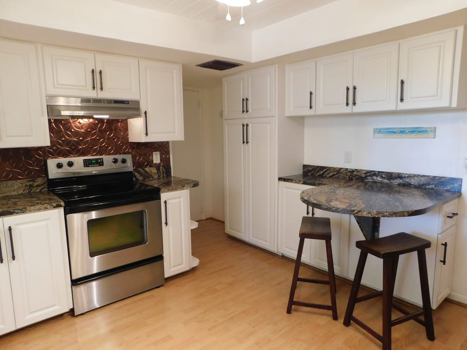 eat in kitchen with stainless appliances

